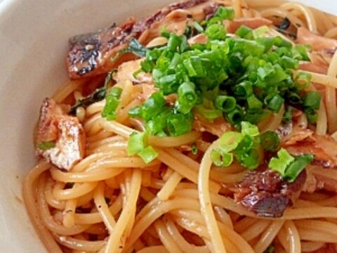 １人ランチ用♪イワシ缶の和風パスタ